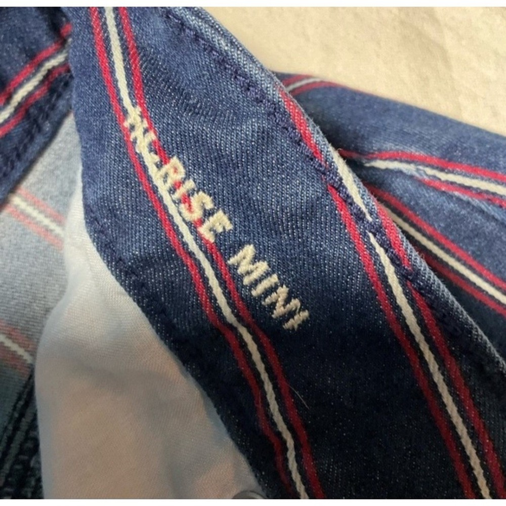 American Eagle Outfitters Preppy Vertical Stripe Denim‎ Mini Skirt Women's 6 - Picture 6 of 7